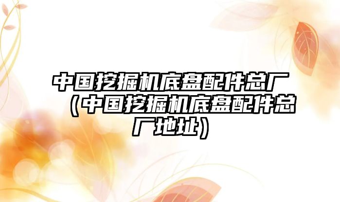 中國(guó)挖掘機(jī)底盤配件總廠（中國(guó)挖掘機(jī)底盤配件總廠地址）