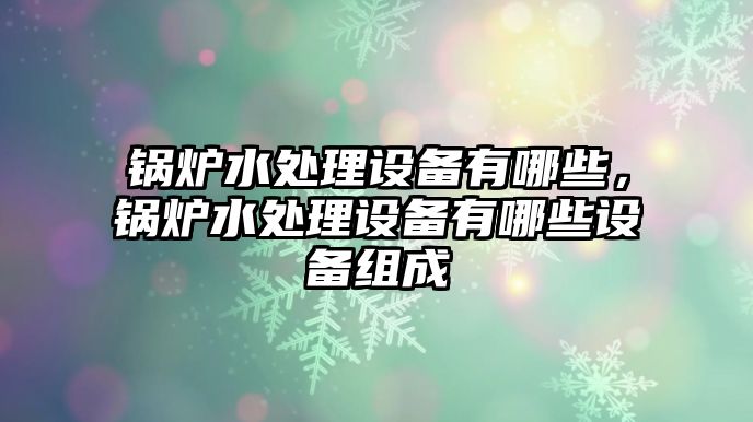 鍋爐水處理設備有哪些，鍋爐水處理設備有哪些設備組成