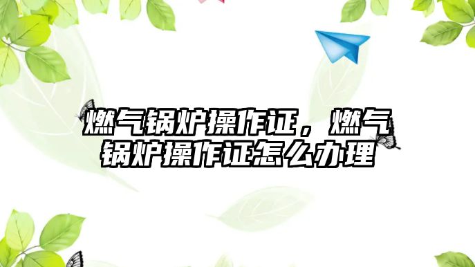 燃?xì)忮仩t操作證，燃?xì)忮仩t操作證怎么辦理