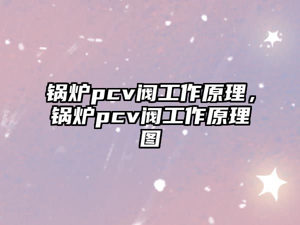 鍋爐pcv閥工作原理，鍋爐pcv閥工作原理圖