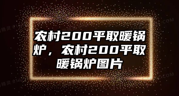 農(nóng)村200平取暖鍋爐，農(nóng)村200平取暖鍋爐圖片