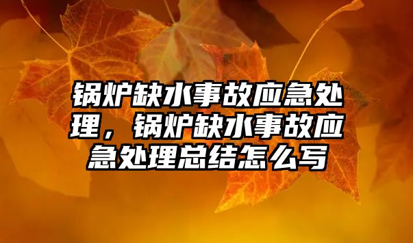 鍋爐缺水事故應(yīng)急處理，鍋爐缺水事故應(yīng)急處理總結(jié)怎么寫