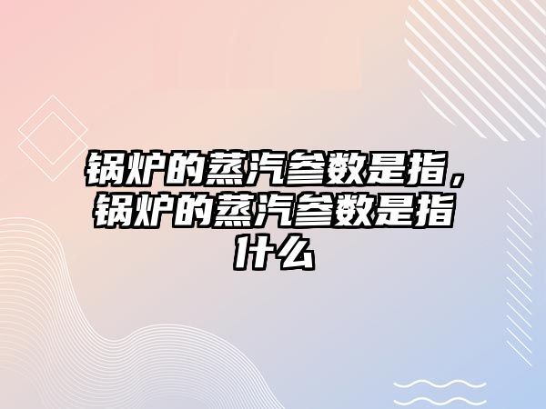 鍋爐的蒸汽參數(shù)是指，鍋爐的蒸汽參數(shù)是指什么