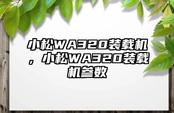 小松WA320裝載機，小松WA320裝載機參數(shù)