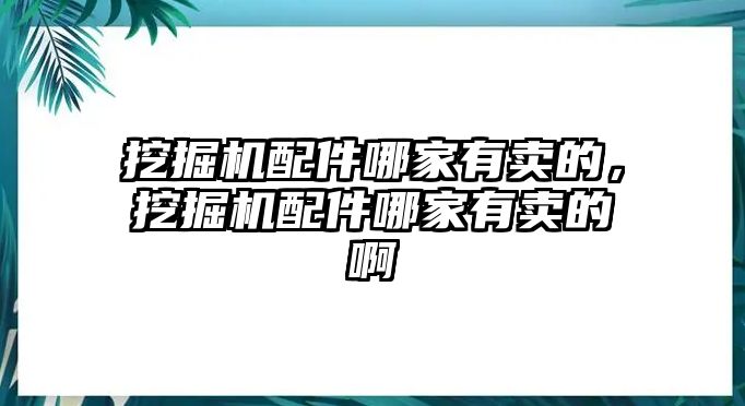 挖掘機(jī)配件哪家有賣的，挖掘機(jī)配件哪家有賣的啊