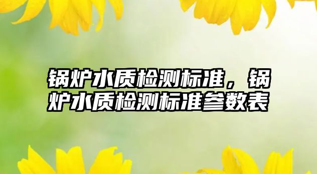 鍋爐水質(zhì)檢測標準，鍋爐水質(zhì)檢測標準參數(shù)表