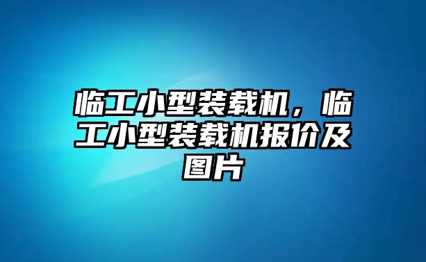 臨工小型裝載機(jī)，臨工小型裝載機(jī)報價及圖片