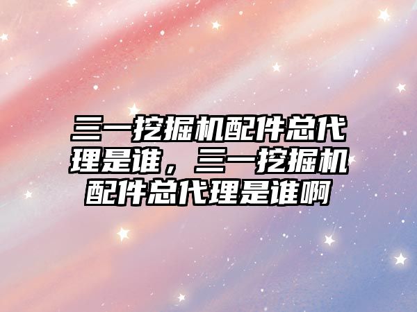 三一挖掘機配件總代理是誰，三一挖掘機配件總代理是誰啊