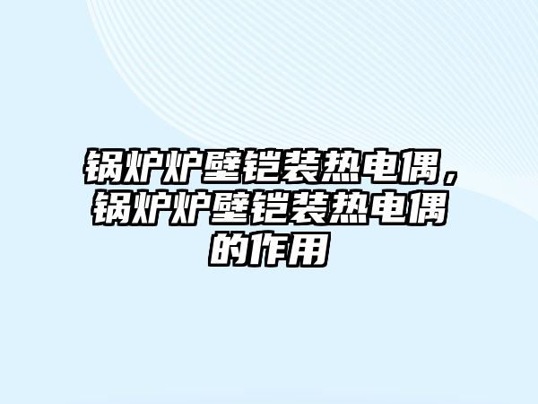 鍋爐爐壁鎧裝熱電偶，鍋爐爐壁鎧裝熱電偶的作用