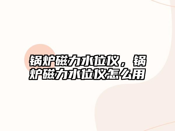 鍋爐磁力水位儀，鍋爐磁力水位儀怎么用