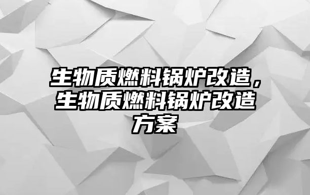 生物質(zhì)燃料鍋爐改造，生物質(zhì)燃料鍋爐改造方案