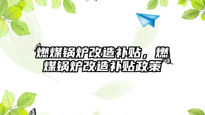 燃煤鍋爐改造補貼，燃煤鍋爐改造補貼政策