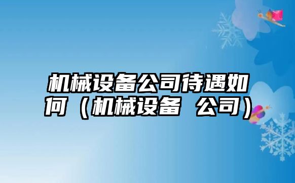 機械設(shè)備公司待遇如何（機械設(shè)備 公司）