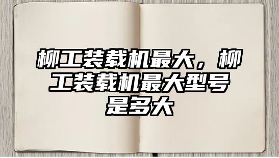 柳工裝載機(jī)最大，柳工裝載機(jī)最大型號是多大