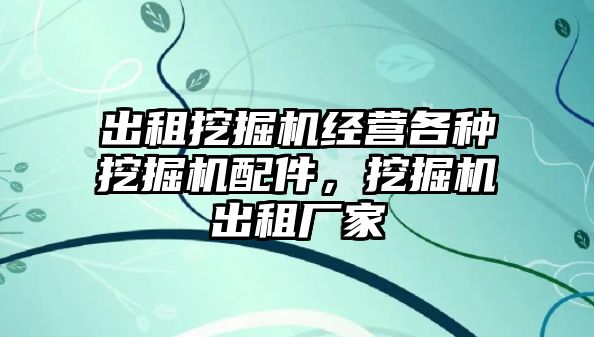 出租挖掘機經(jīng)營各種挖掘機配件，挖掘機出租廠家