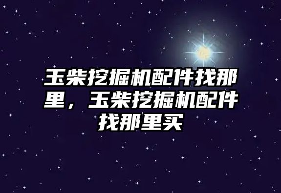 玉柴挖掘機配件找那里，玉柴挖掘機配件找那里買