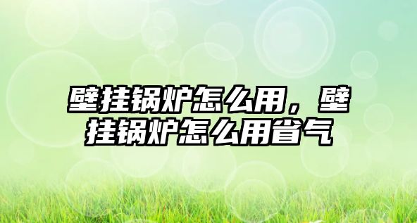 壁掛鍋爐怎么用，壁掛鍋爐怎么用省氣