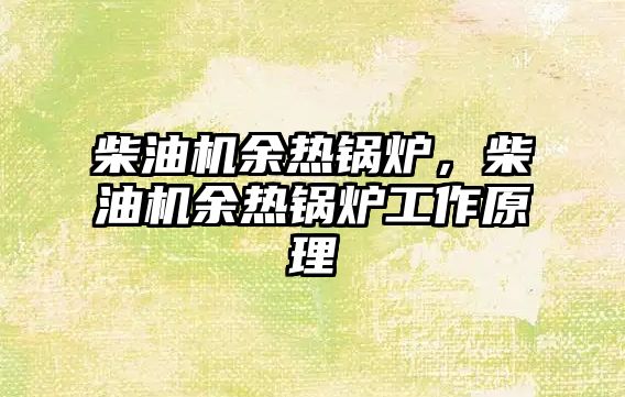 柴油機余熱鍋爐，柴油機余熱鍋爐工作原理