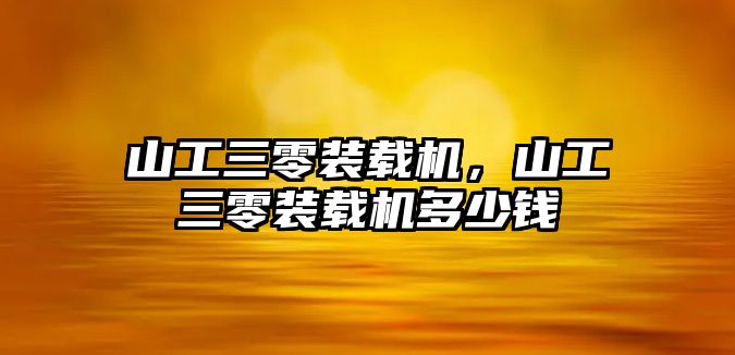 山工三零裝載機(jī)，山工三零裝載機(jī)多少錢