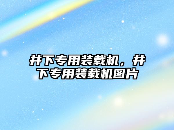 井下專用裝載機(jī)，井下專用裝載機(jī)圖片