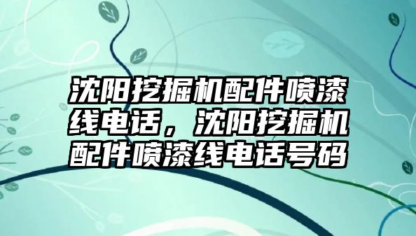 沈陽挖掘機配件噴漆線電話，沈陽挖掘機配件噴漆線電話號碼