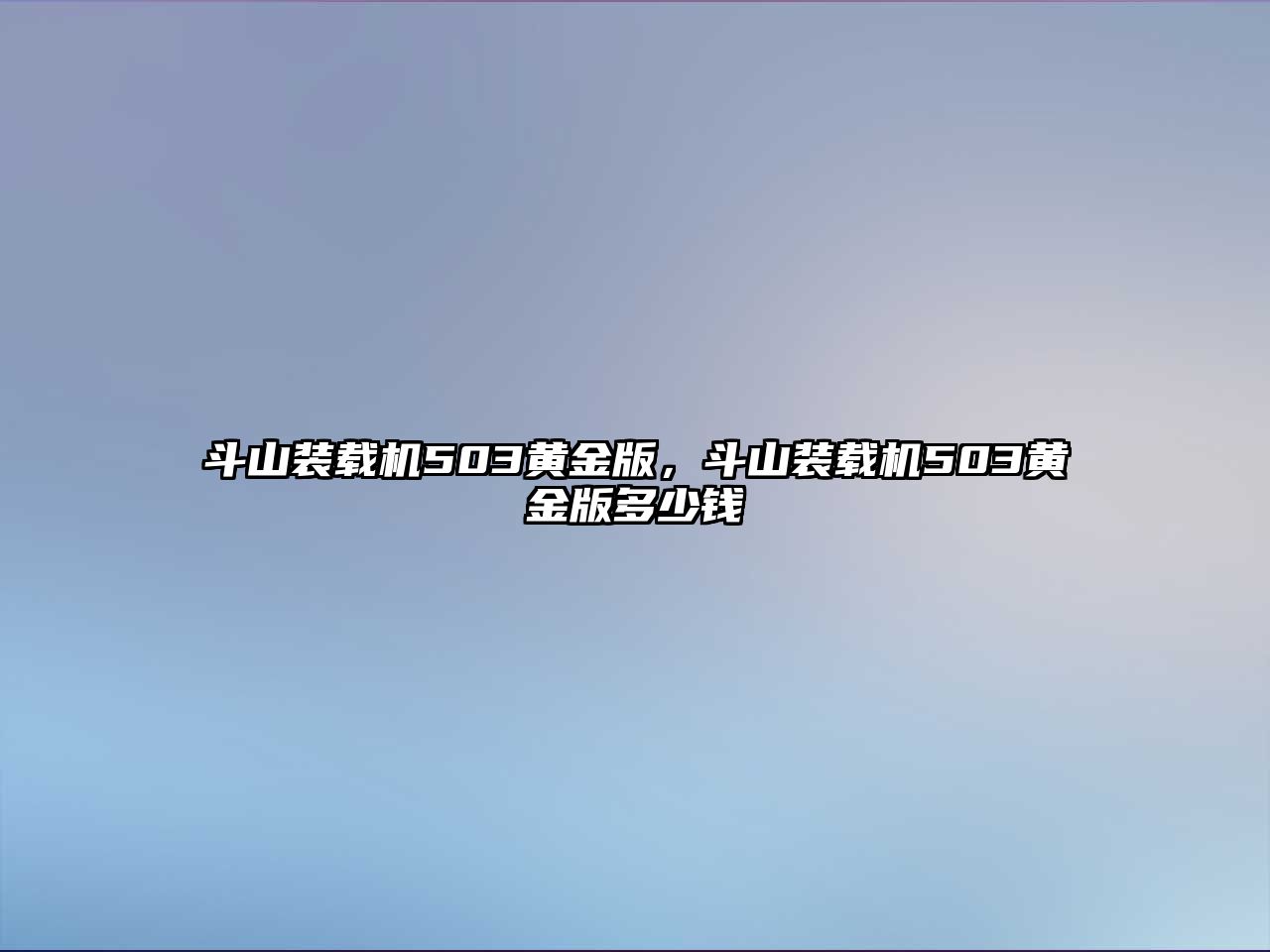 斗山裝載機(jī)503黃金版，斗山裝載機(jī)503黃金版多少錢