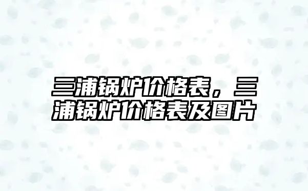 三浦鍋爐價格表，三浦鍋爐價格表及圖片