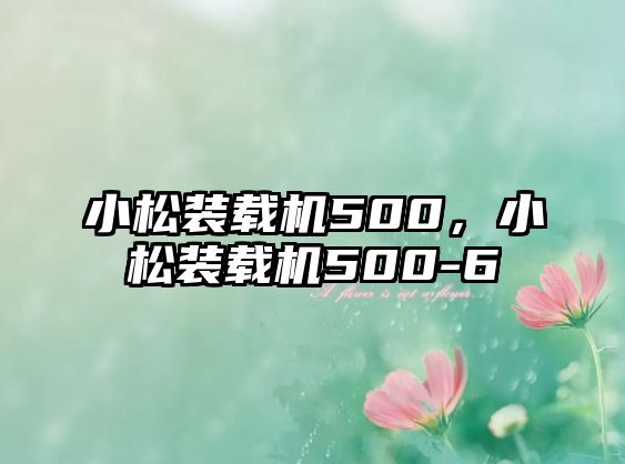 小松裝載機500，小松裝載機500-6