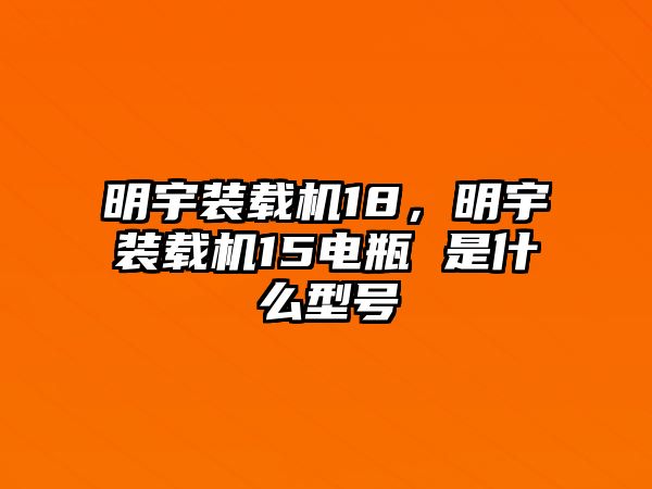 明宇裝載機18，明宇裝載機15電瓶 是什么型號