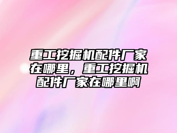 重工挖掘機配件廠家在哪里，重工挖掘機配件廠家在哪里啊