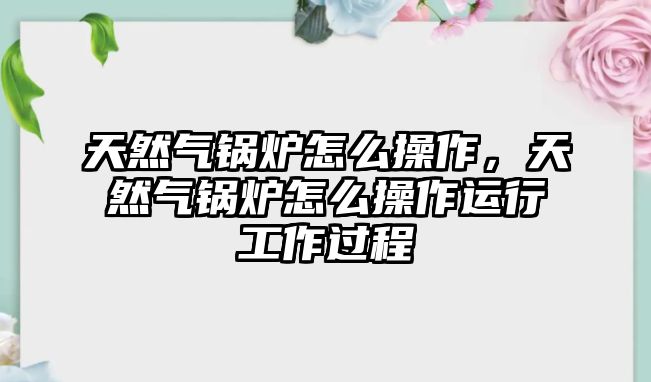 天然氣鍋爐怎么操作，天然氣鍋爐怎么操作運(yùn)行工作過(guò)程