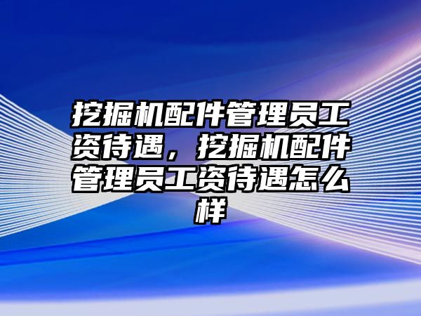 挖掘機(jī)配件管理員工資待遇，挖掘機(jī)配件管理員工資待遇怎么樣