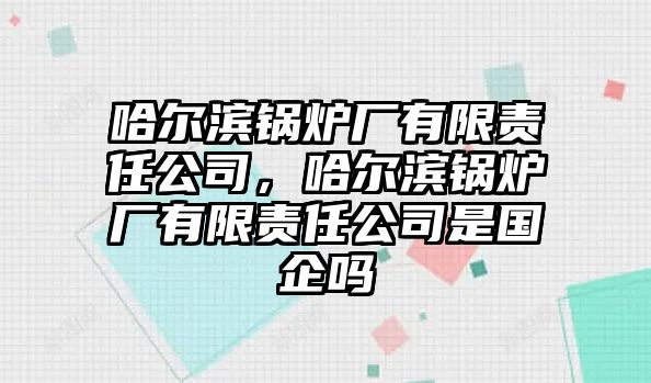 哈爾濱鍋爐廠有限責(zé)任公司，哈爾濱鍋爐廠有限責(zé)任公司是國企嗎