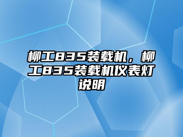 柳工835裝載機(jī)，柳工835裝載機(jī)儀表燈說明