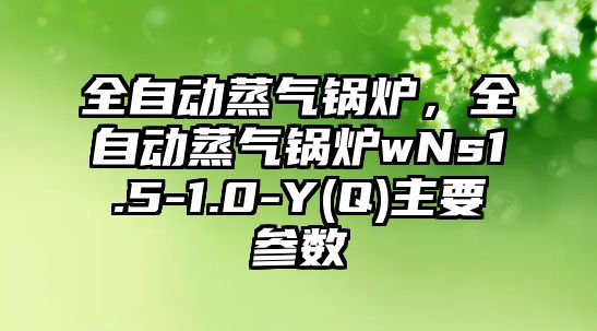 全自動(dòng)蒸氣鍋爐，全自動(dòng)蒸氣鍋爐wNs1.5-1.0-Y(Q)主要參數(shù)