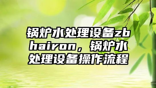 鍋爐水處理設(shè)備zbhairon，鍋爐水處理設(shè)備操作流程