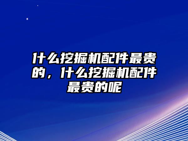 什么挖掘機配件最貴的，什么挖掘機配件最貴的呢