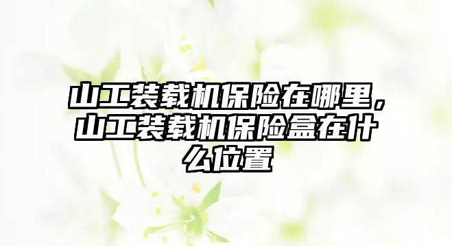 山工裝載機保險在哪里，山工裝載機保險盒在什么位置