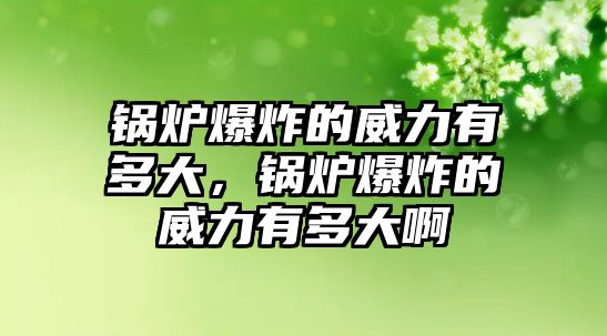 鍋爐爆炸的威力有多大，鍋爐爆炸的威力有多大啊