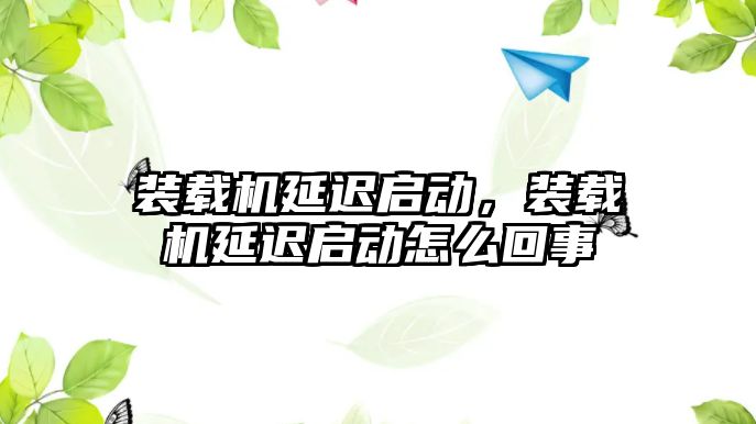 裝載機(jī)延遲啟動，裝載機(jī)延遲啟動怎么回事