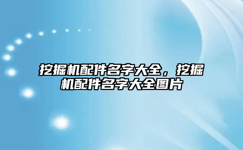 挖掘機配件名字大全，挖掘機配件名字大全圖片