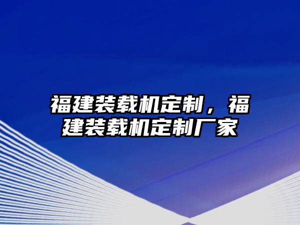 福建裝載機定制，福建裝載機定制廠家