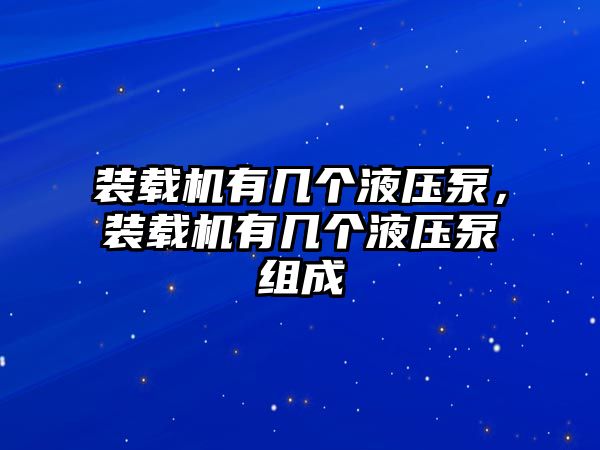 裝載機有幾個液壓泵，裝載機有幾個液壓泵組成