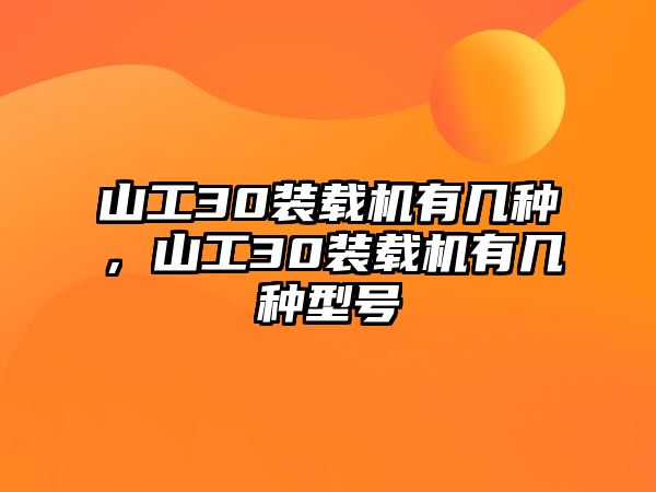 山工30裝載機有幾種，山工30裝載機有幾種型號