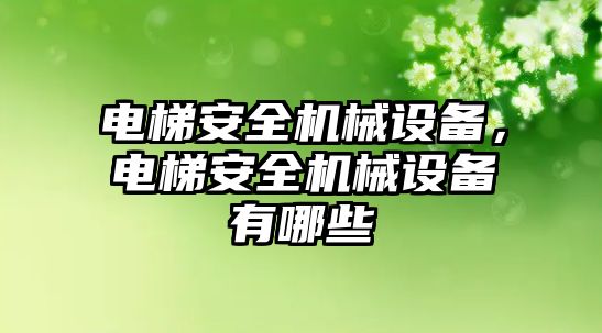 電梯安全機(jī)械設(shè)備，電梯安全機(jī)械設(shè)備有哪些