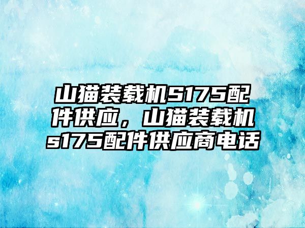 山貓裝載機S175配件供應，山貓裝載機s175配件供應商電話