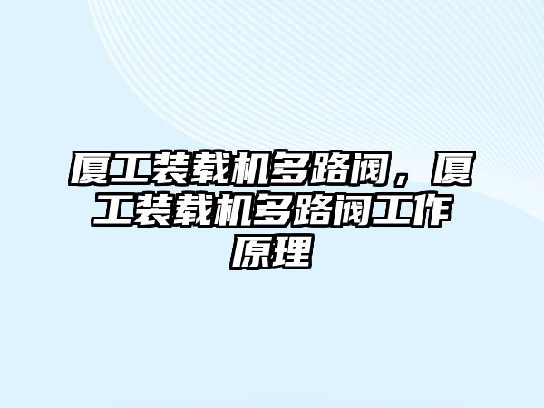 廈工裝載機多路閥，廈工裝載機多路閥工作原理