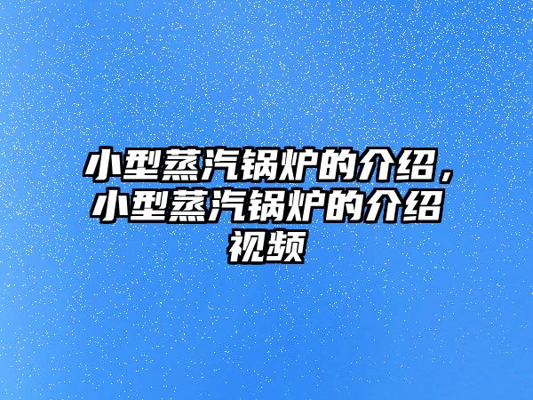 小型蒸汽鍋爐的介紹，小型蒸汽鍋爐的介紹視頻