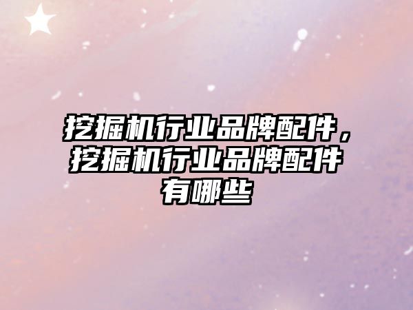 挖掘機行業(yè)品牌配件，挖掘機行業(yè)品牌配件有哪些