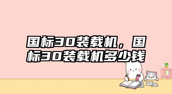 國標(biāo)30裝載機，國標(biāo)30裝載機多少錢